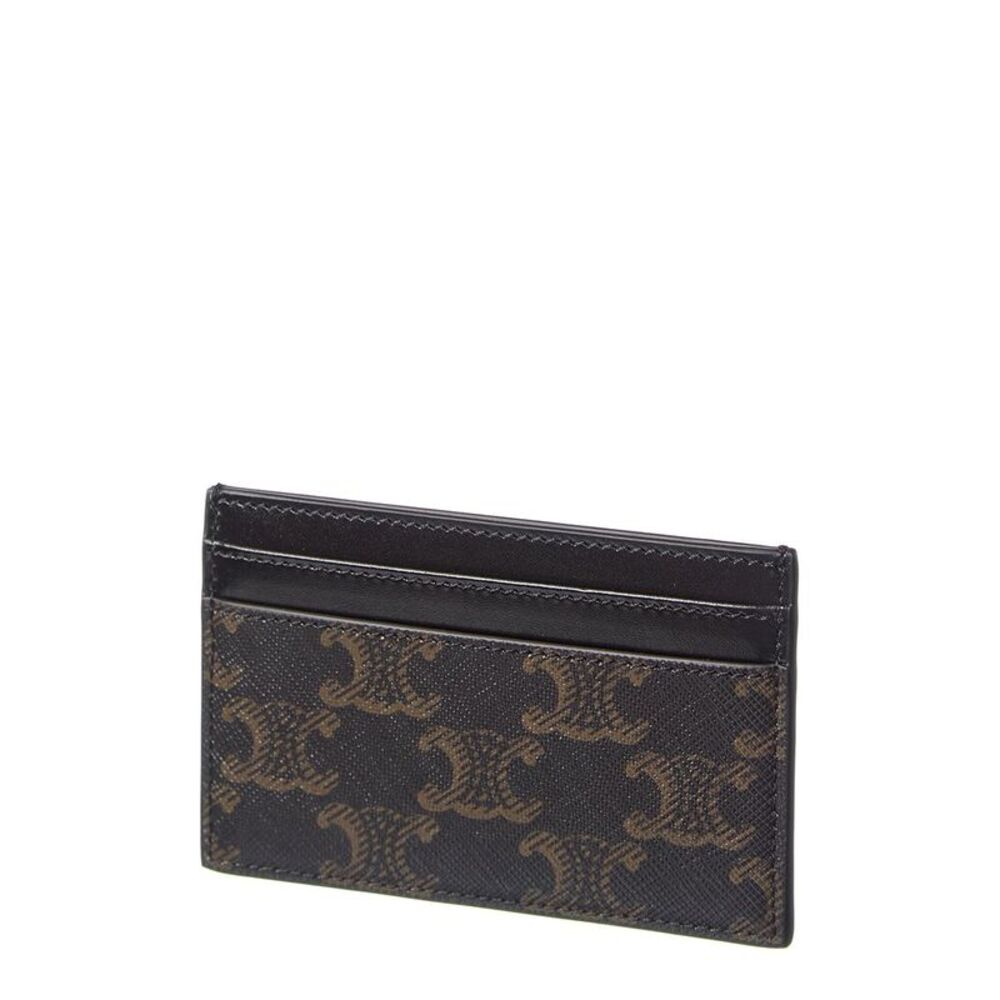 Celine Medium Triomphe Canvas & Leather Card Holder, Black - Picture 2 of 3